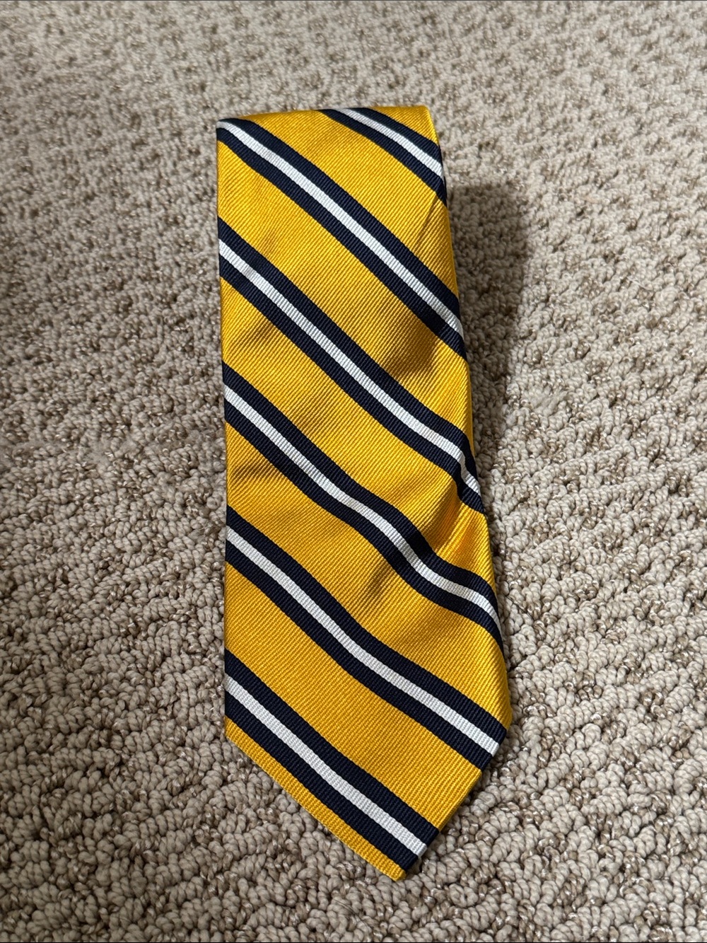 Polo by Ralph Lauren Yellow Navy and White Striped Tie